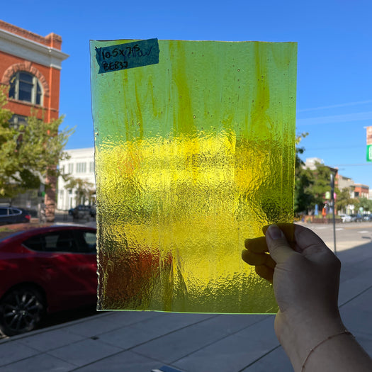Bright Yellow Transparent Bullseye Sheet Glass Colorado Glass Works