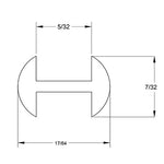 H-Round Lead Came CAS RH4 (7/32 x 5/32 in.) Tools Colorado Glassworks   