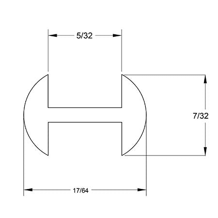 H-Round Lead Came CAS RH4 (7/32 x 5/32 in.) Tools Colorado Glassworks   