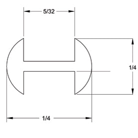 1/4 x 5/32 in. H-Round Lead Came CAS RH6 Tools Colorado Glassworks   