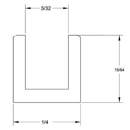 Square U Lead Came    CAS SU55	15/64 x 5/32 in. Tools Colorado Glassworks   