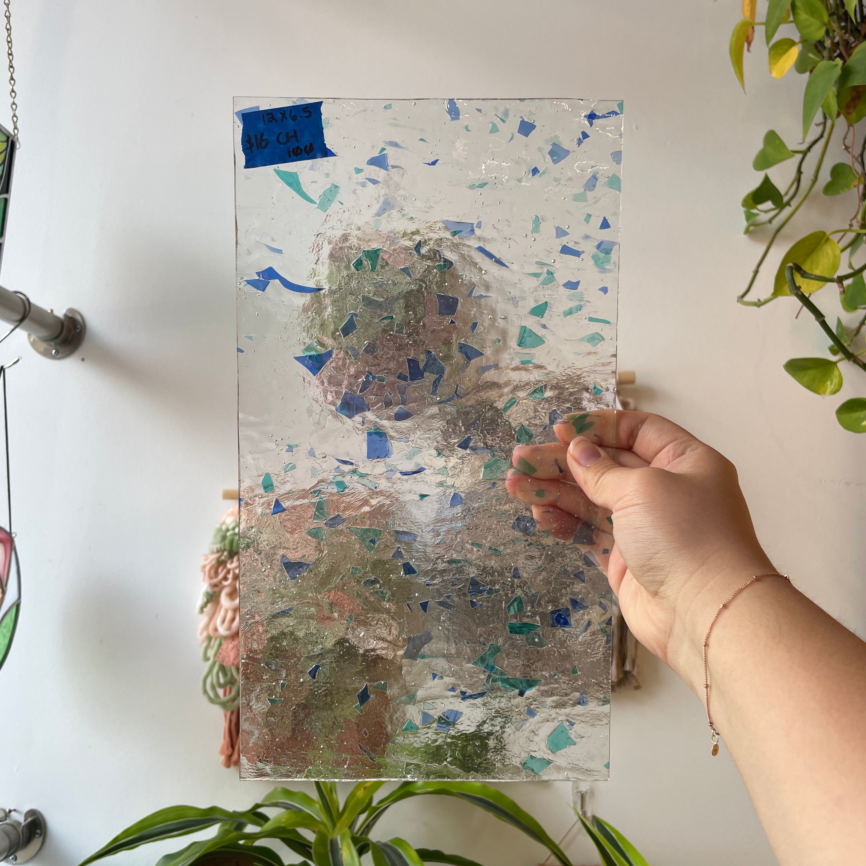 Clear Blue-Green-Confetti Choice Sheet Glass Colorado Glassworks CH100 (12x6.5)