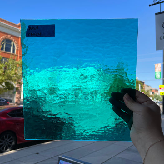 Teal Slightly Textured Transparent Choice Sheet Glass Colorado Glassworks