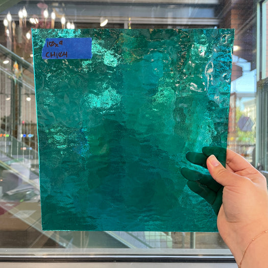 Teal Slightly Textured Transparent Choice Sheet Glass Colorado Glassworks