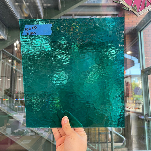 Teal Slightly Textured Transparent Choice Sheet Glass Colorado Glassworks CH105 (10x9.5in)