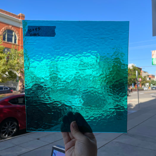 Teal Slightly Textured Transparent Choice Sheet Glass Colorado Glassworks