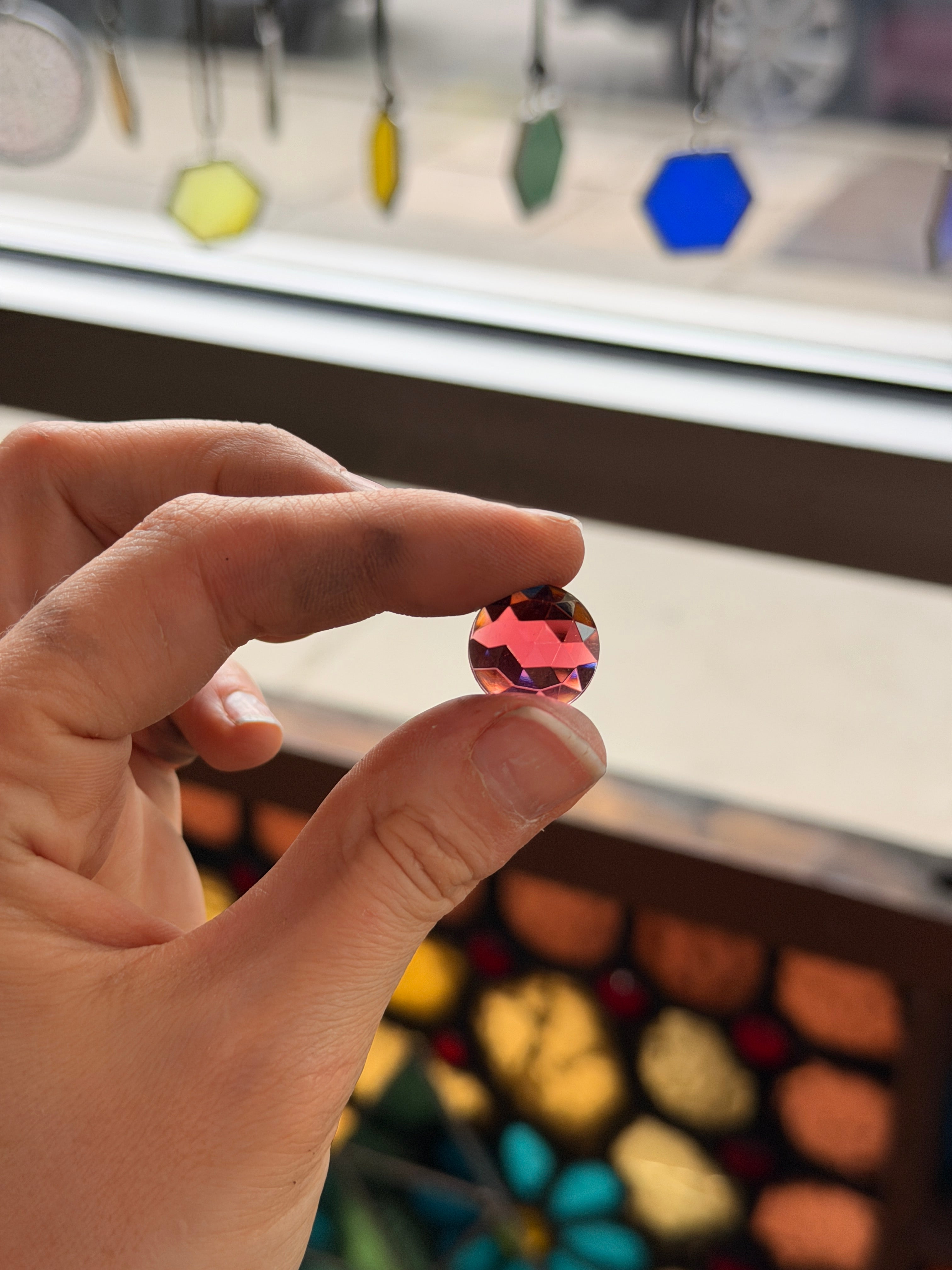 Hot Pink (Gold Ruby) Jewel - Round (15mm) Tools Colorado Glass Works
