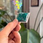 Blue Green (Teal) Jewel - Square (30mm) Tools Colorado Glass Works