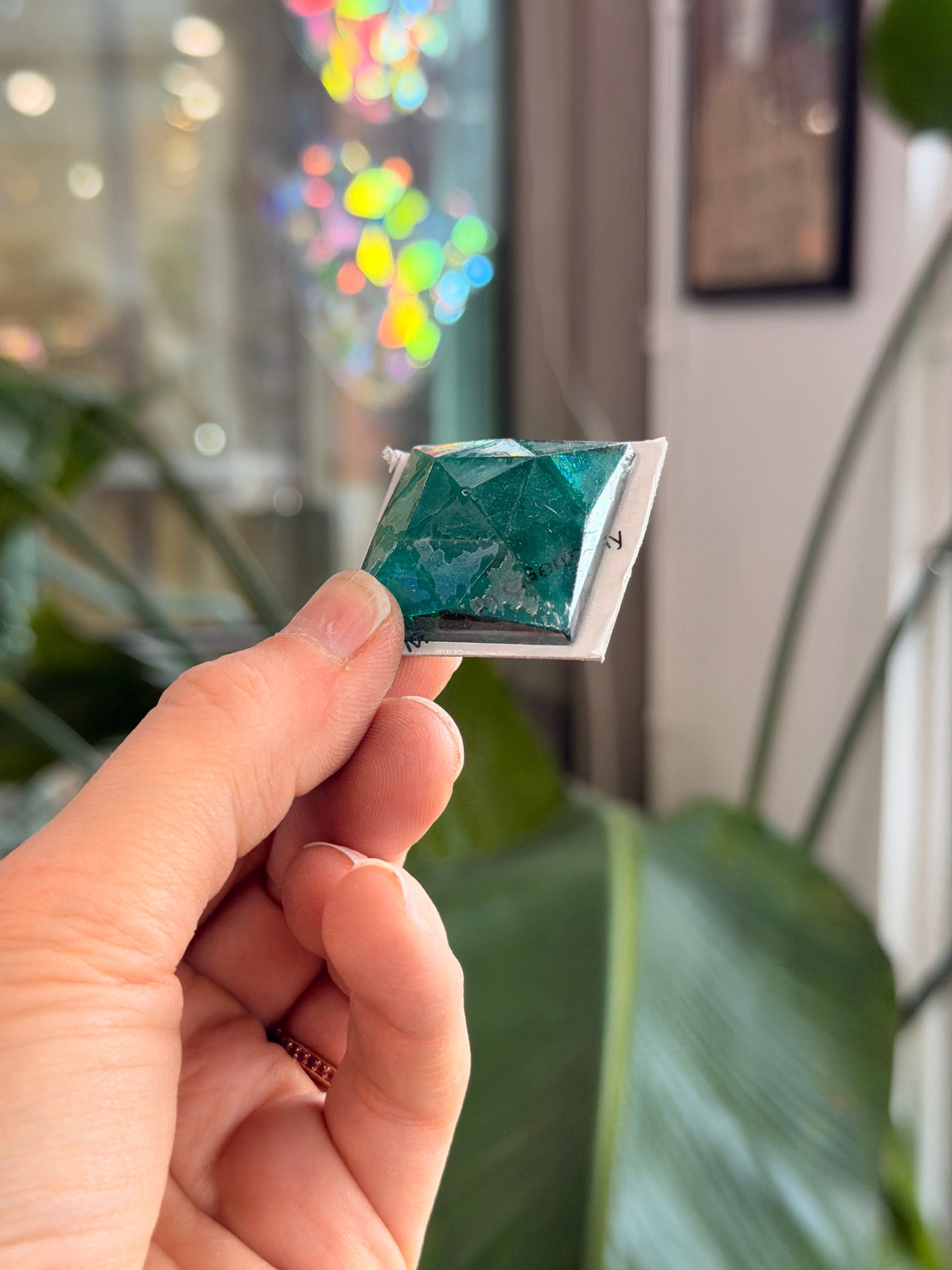 Blue Green (Teal) Jewel - Square (30mm) Tools Colorado Glass Works