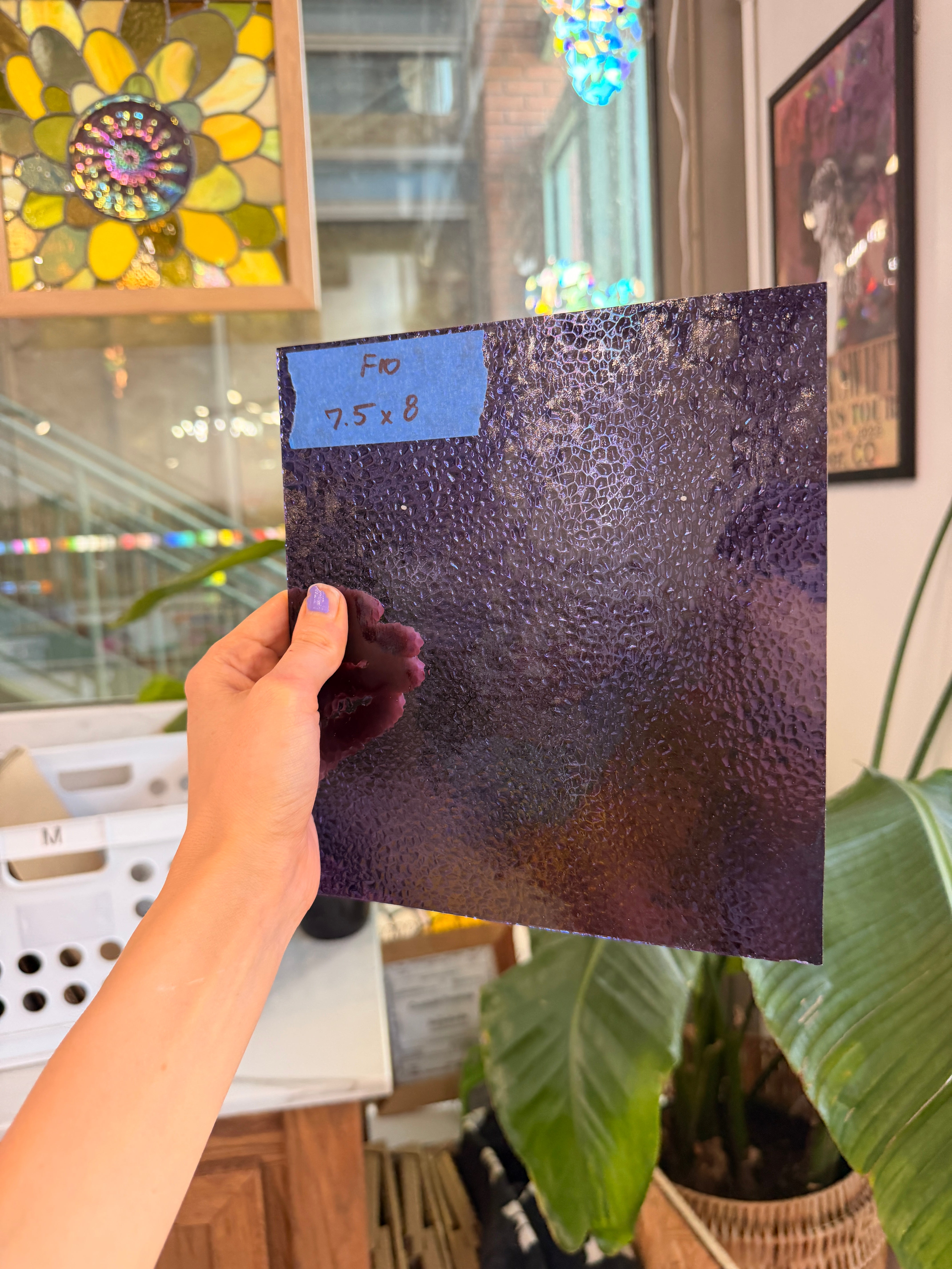 Transparent Violet Purple Dew Drop Wissmach (311V) Sheet Glass Wissmach Glass