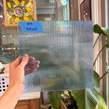 Vintage Optimum Reeded Light Blue Sheet Glass Colorado Glassworks 9.5x10in (OP-76479789)