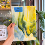 Mottled Green Yellow White Mixed Uroboros Fusible Sheet Glass Uroboros Glass 7x11in (UR-76086573)