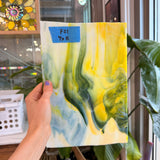 Mottled Green Yellow White Mixed Uroboros Fusible Sheet Glass Uroboros Glass 7x11in (UR-76086573)