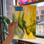 Mottled Green Yellow White Mixed Uroboros Fusible Sheet Glass Uroboros Glass