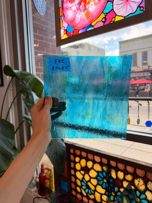 Blue Wispy Transparent Wissmach Sheet Glass Wissmach Glass