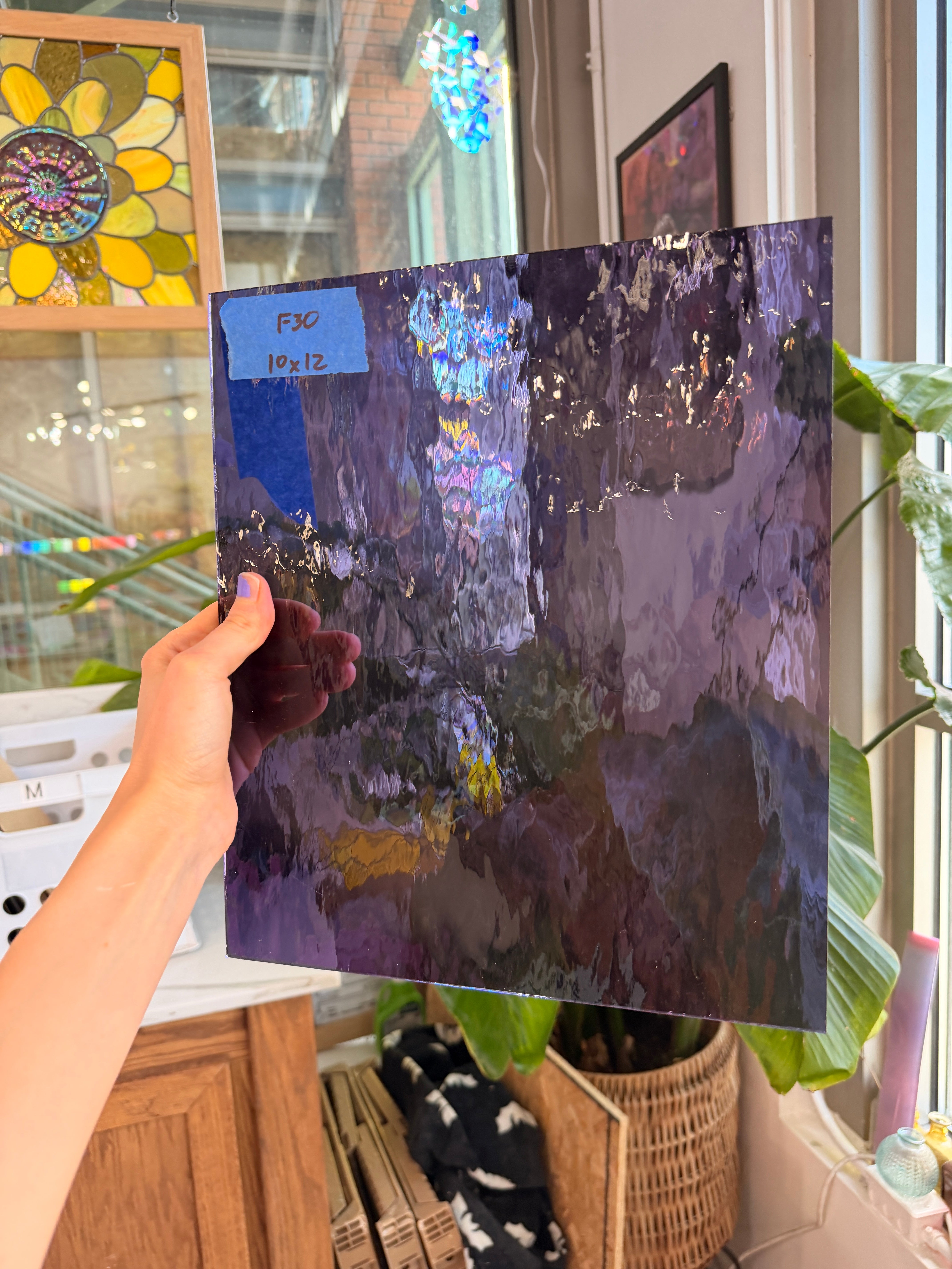 Grape Purple Waterglass Oceanside Fusible 96 COE Fusible Sheet Glass Oceanside Glass 10x12in (OS-78839085)