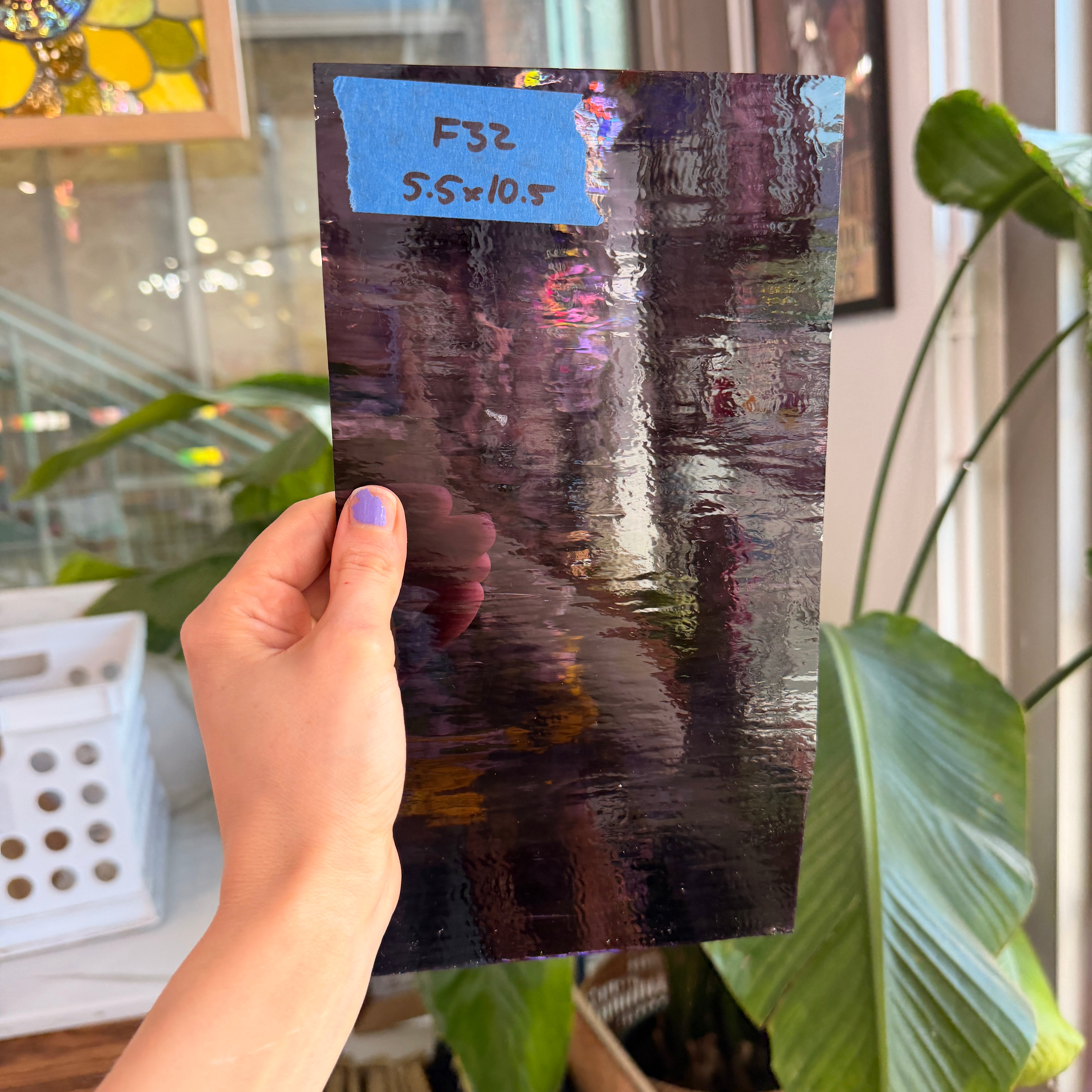 Deep Violet/Pale Purple Waterglass Oceanside Fusible 96 COE