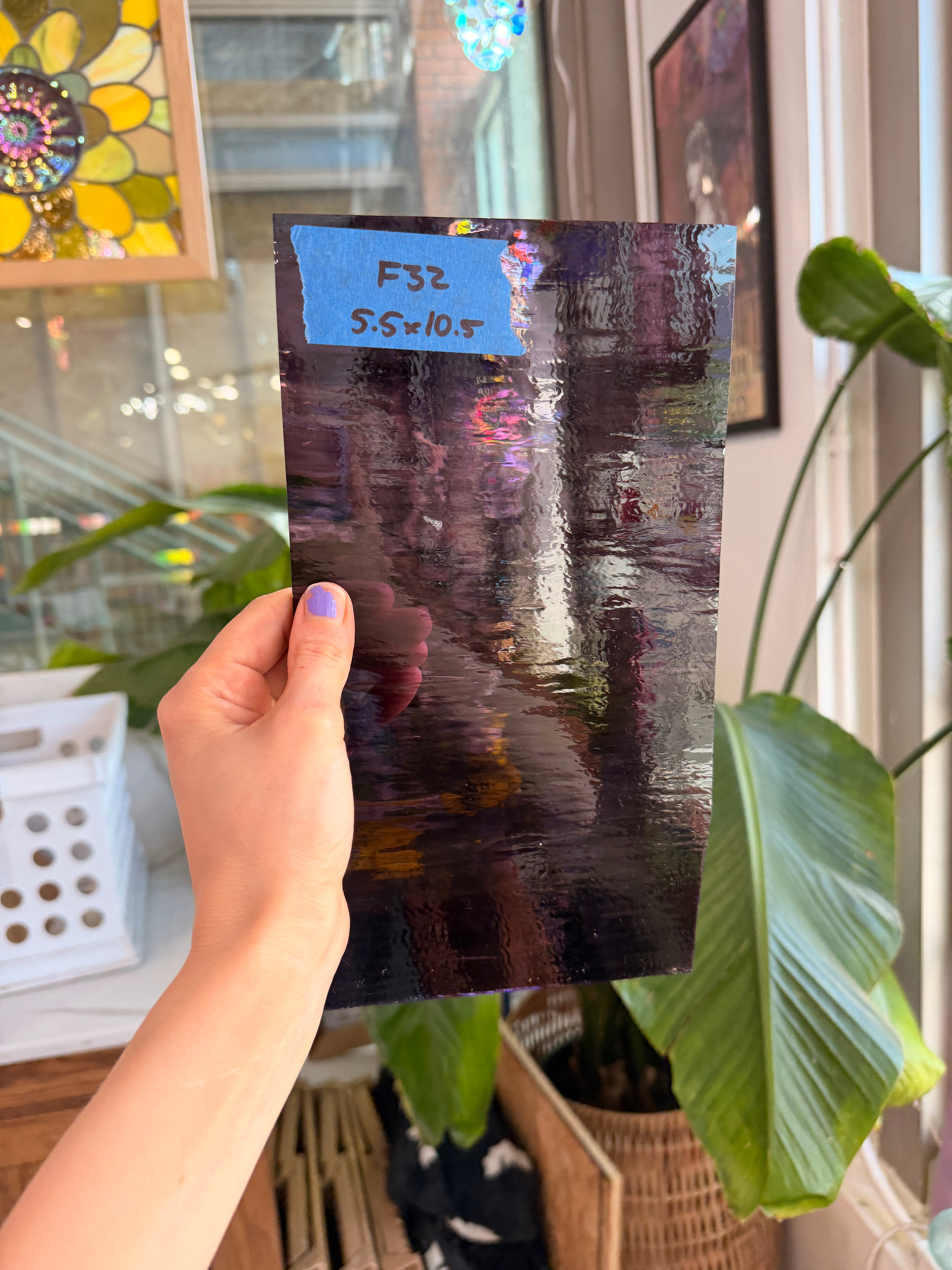 Deep Violet/Pale Purple Waterglass Oceanside Fusible 96 COE Fusible Sheet Glass Oceanside Glass Default Title