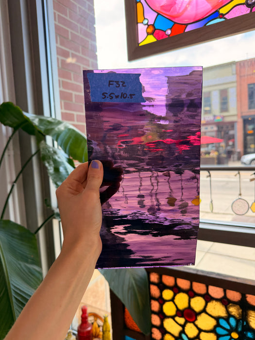 Deep Violet/Pale Purple Waterglass Oceanside Fusible 96 COE Fusible Sheet Glass Oceanside Glass
