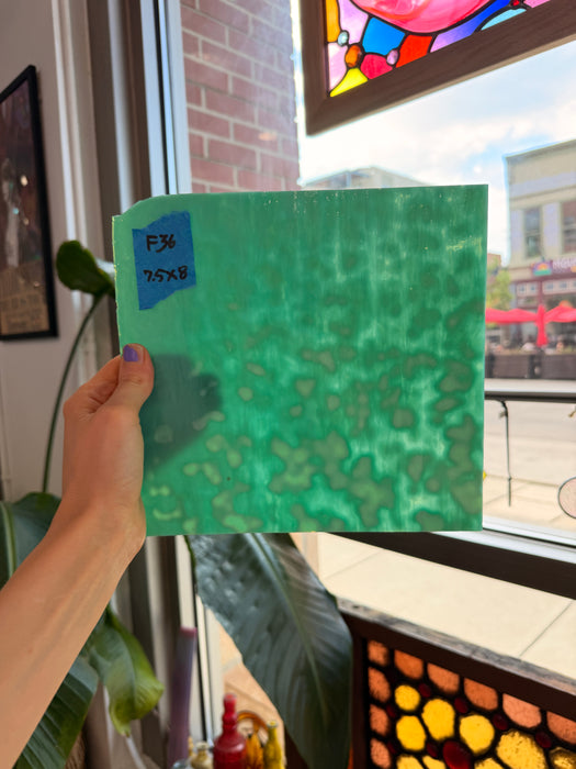Teal Copper Green Mottled Oceana Sheet Glass Colorado Glassworks