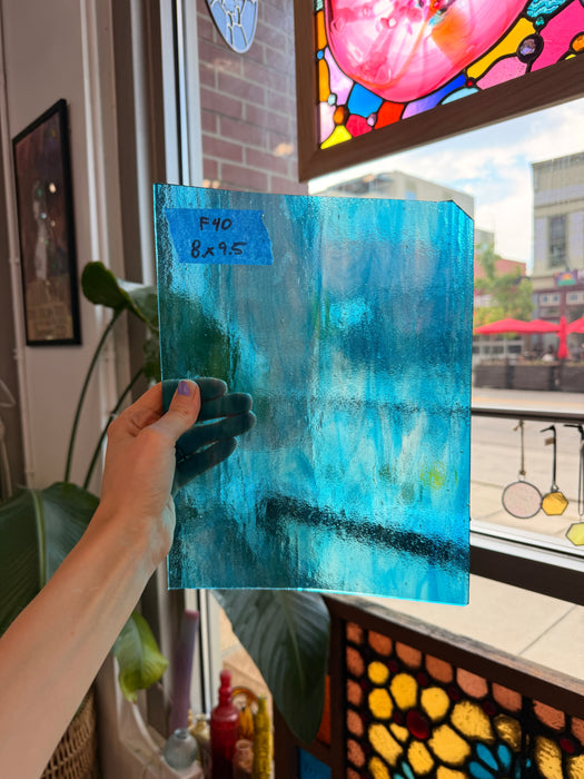 Blue Wispy Transparent Wissmach Sheet Glass Wissmach Glass