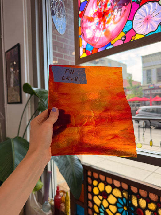 Red Orange Mixed Kokomo Sheet Glass Kokomo Glass