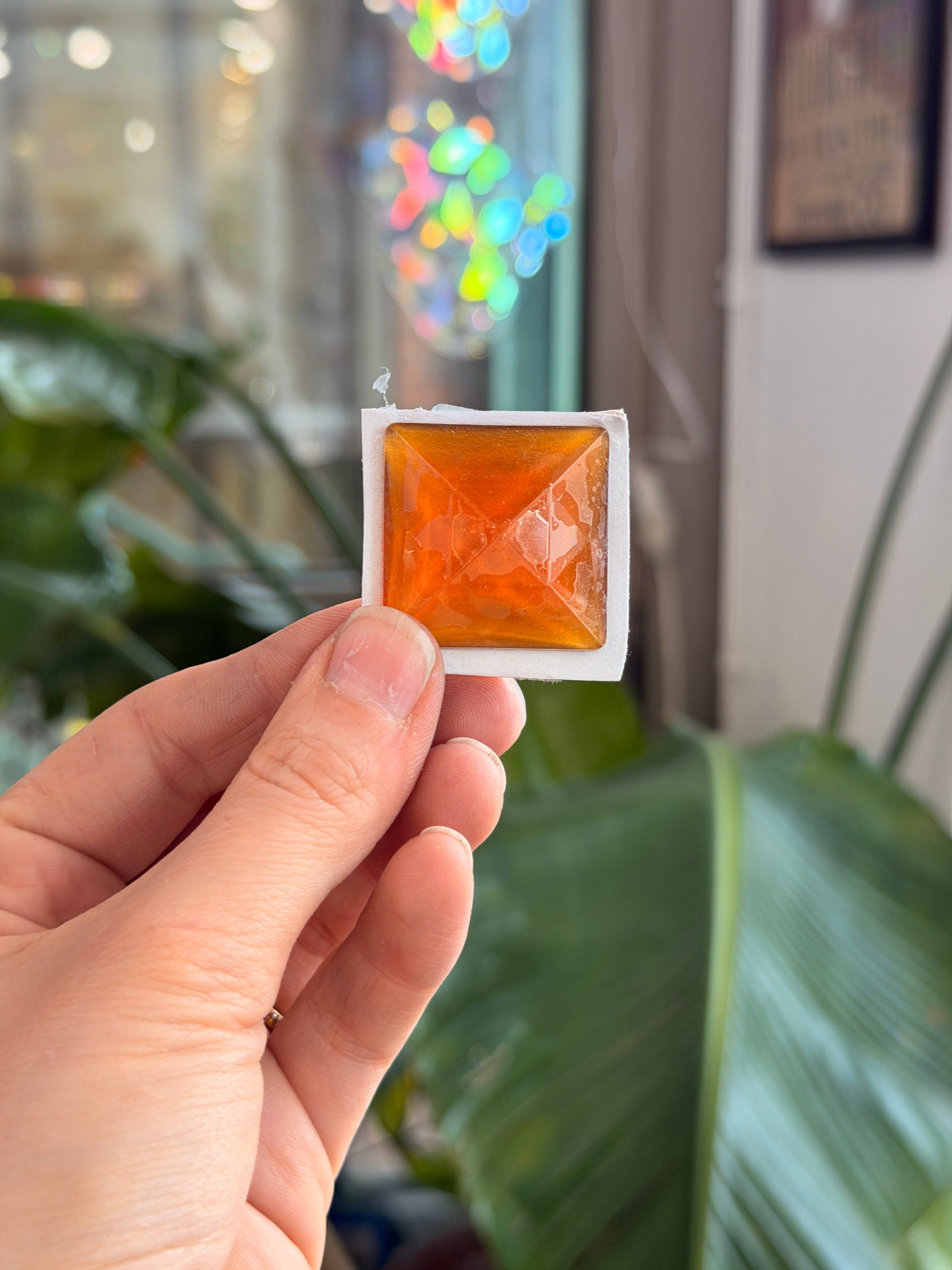 Amber Jewel - Square (30 mm) Tools Colorado Glass Works