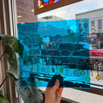 NEW! Blue Topaz Waterglass Oceanside Fusible 96 COE (OGT 533.2WF) Sheet Glass Colorado Glass Works