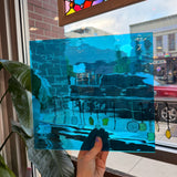 NEW! Blue Topaz Waterglass Oceanside Fusible 96 COE (OGT 533.2WF) Sheet Glass Colorado Glass Works