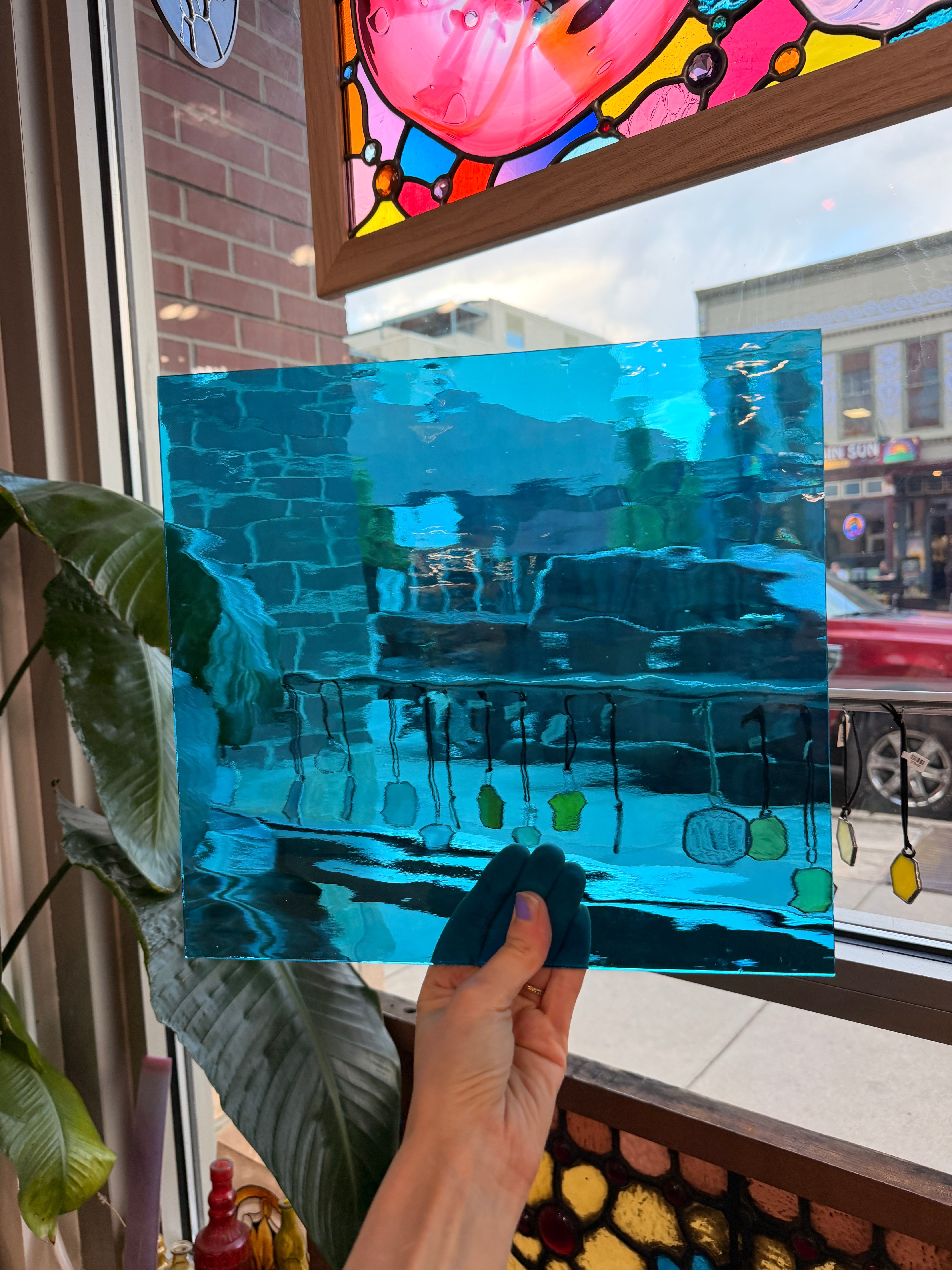 NEW! Blue Topaz Waterglass Oceanside Fusible 96 COE (OGT 533.2WF) Sheet Glass Colorado Glass Works
