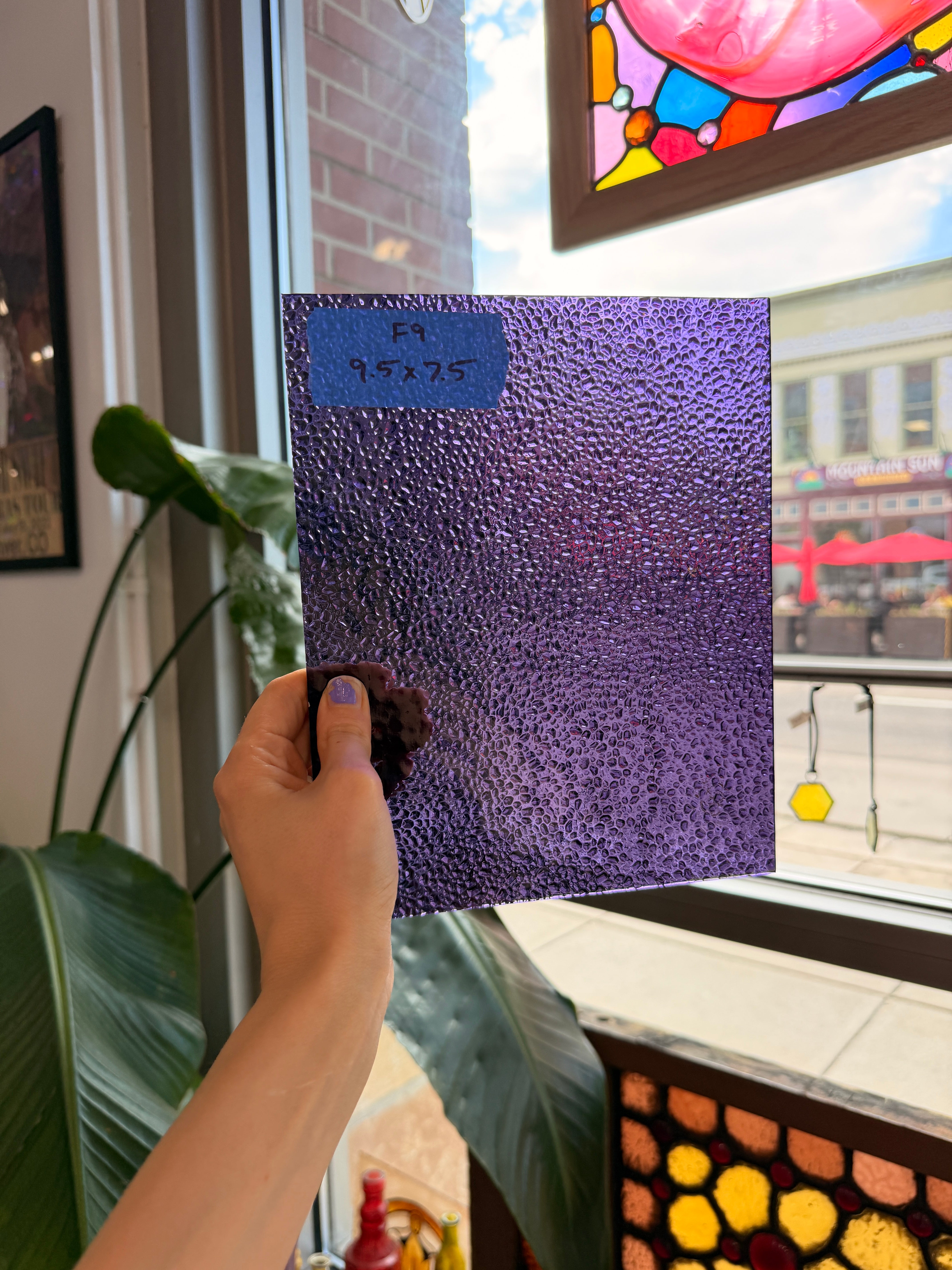 Transparent Violet Purple Dew Drop Wissmach (311V) Sheet Glass Wissmach Glass