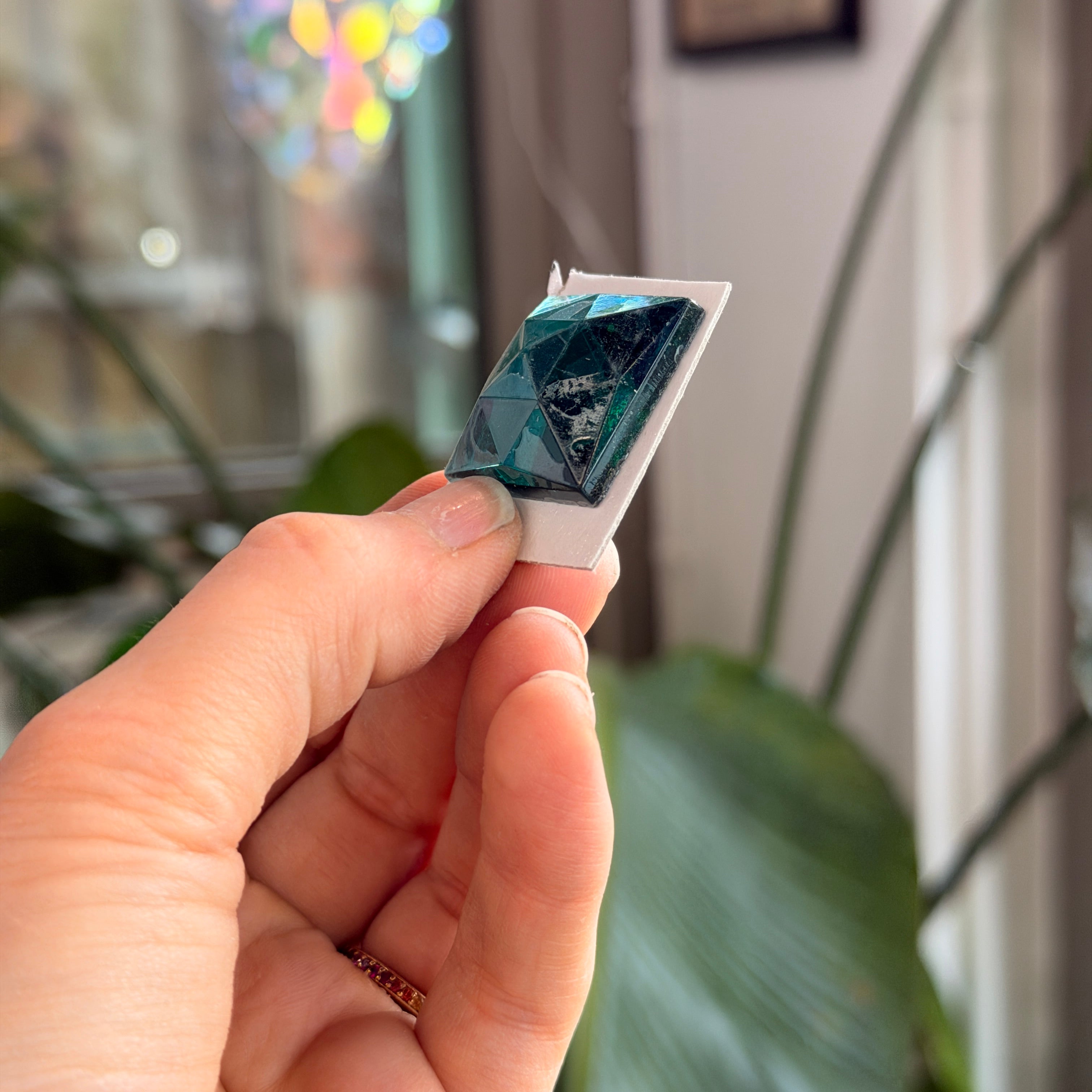 Blue Green (Teal) Jewel - Square (25mm) Tools Colorado Glass Works