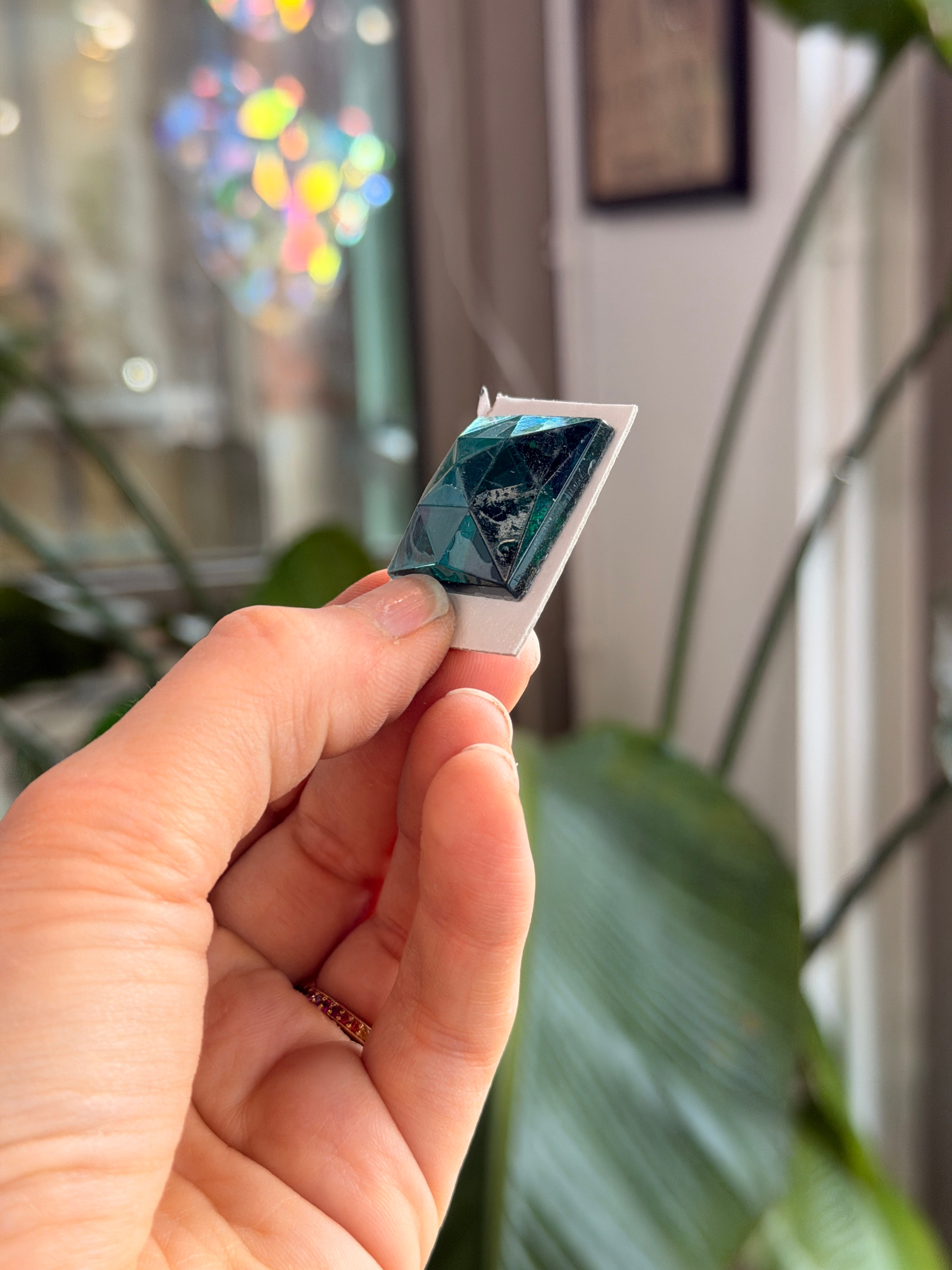 Blue Green (Teal) Jewel - Square (25mm) Tools Colorado Glass Works