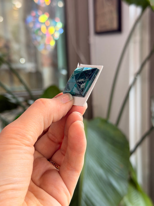 Blue Green (Teal) Jewel - Square (25mm) Tools Colorado Glass Works
