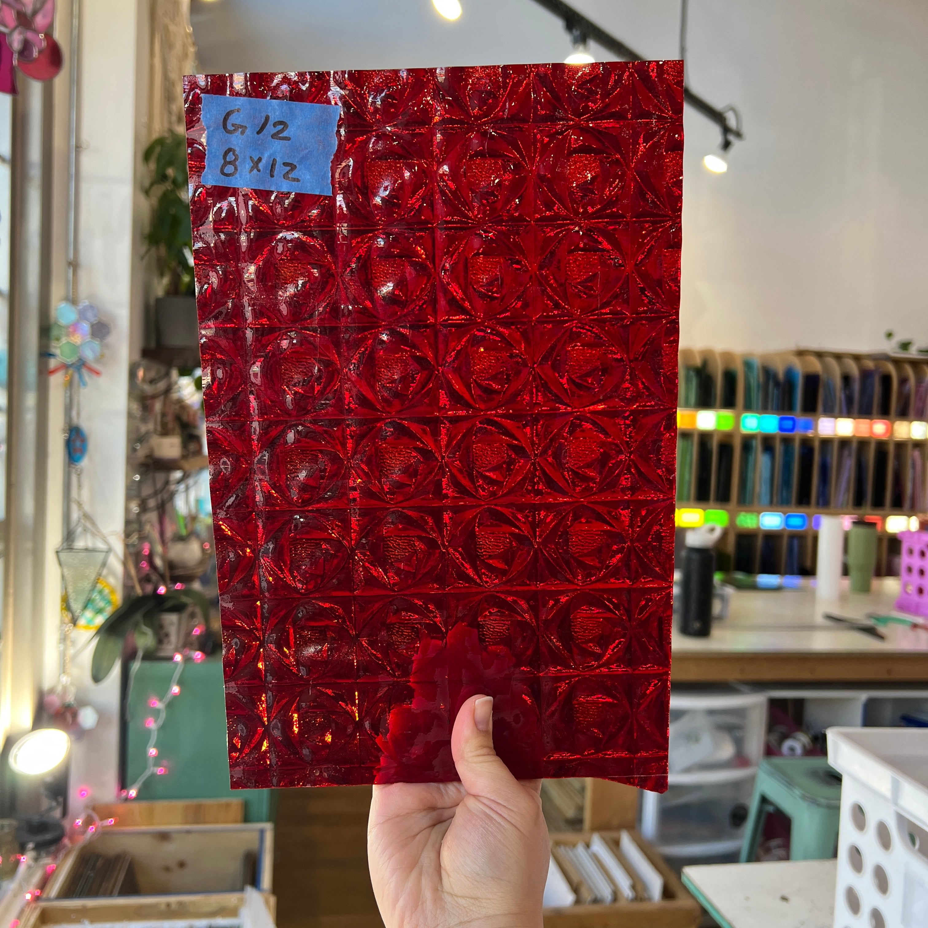 Cerise Ruby Whitney Kokomo Sheet Glass Colorado Glassworks 12x8in (KO-05531437)