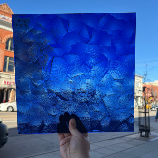 Copper/Nickel Blue Rondelite Kokomo Sheet Glass Colorado Glassworks