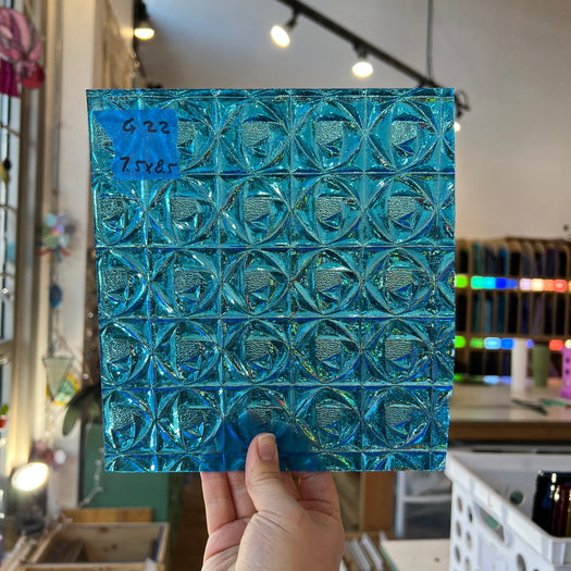 Lighter Peacock Blue Whitney Kokomo Sheet Glass Colorado Glassworks 8.5x7.5in (KO-78407469)