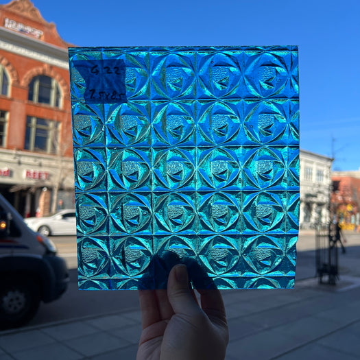 Lighter Peacock Blue Whitney Kokomo Sheet Glass Colorado Glassworks