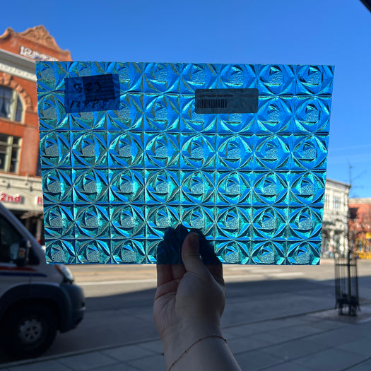 Lighter Peacock Blue Whitney Kokomo Sheet Glass Colorado Glassworks