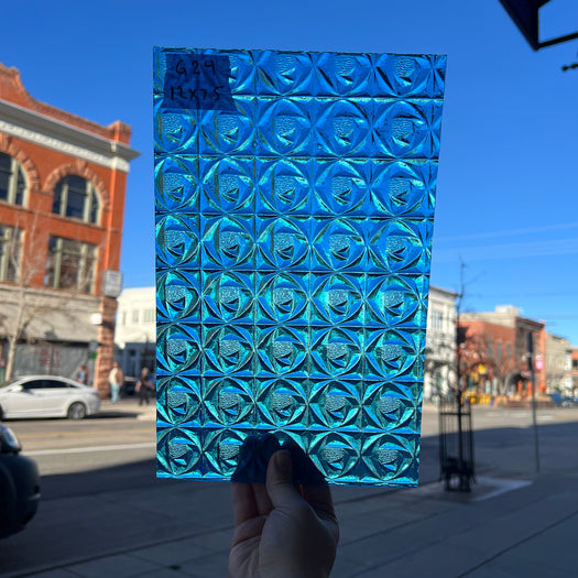 Lighter Peacock Blue Whitney Kokomo Sheet Glass Colorado Glassworks