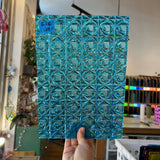 Lighter Peacock Blue Whitney Kokomo Sheet Glass Colorado Glassworks 12x8.5in (KO-78538541)