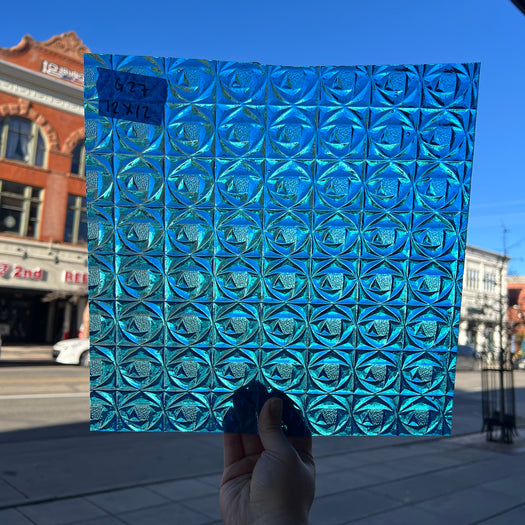 Lighter Peacock Blue Whitney Kokomo Sheet Glass Colorado Glassworks