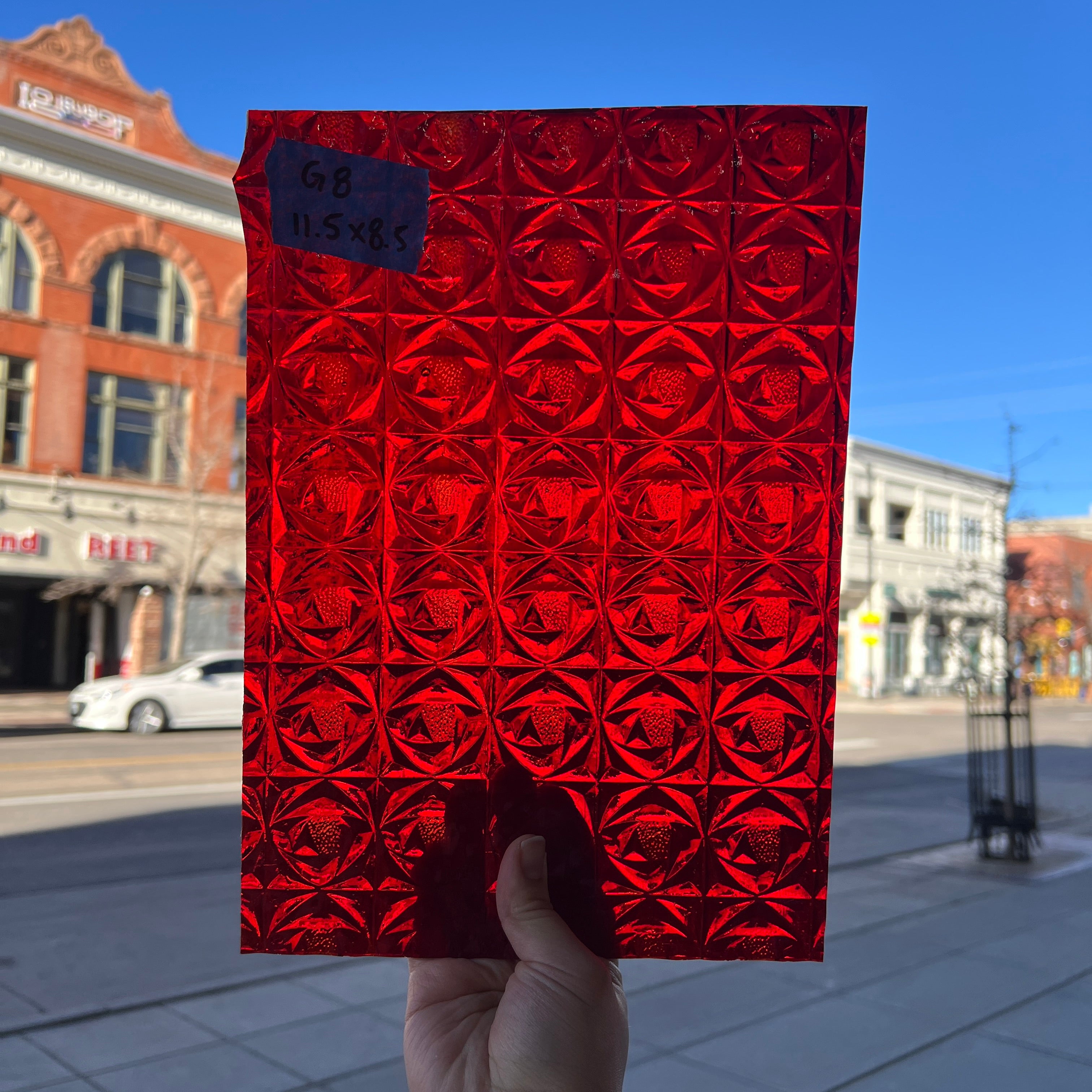Cerise Ruby Whitney Kokomo Sheet Glass Colorado Glassworks