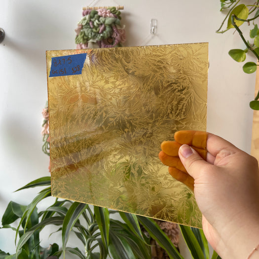 Light Amber Transparent Glue Chip Sheet Glass Colorado Glassworks