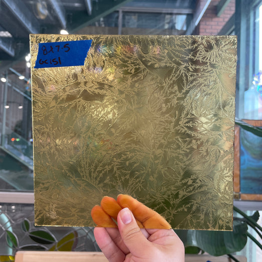 Light Amber Transparent Glue Chip Sheet Glass Colorado Glassworks