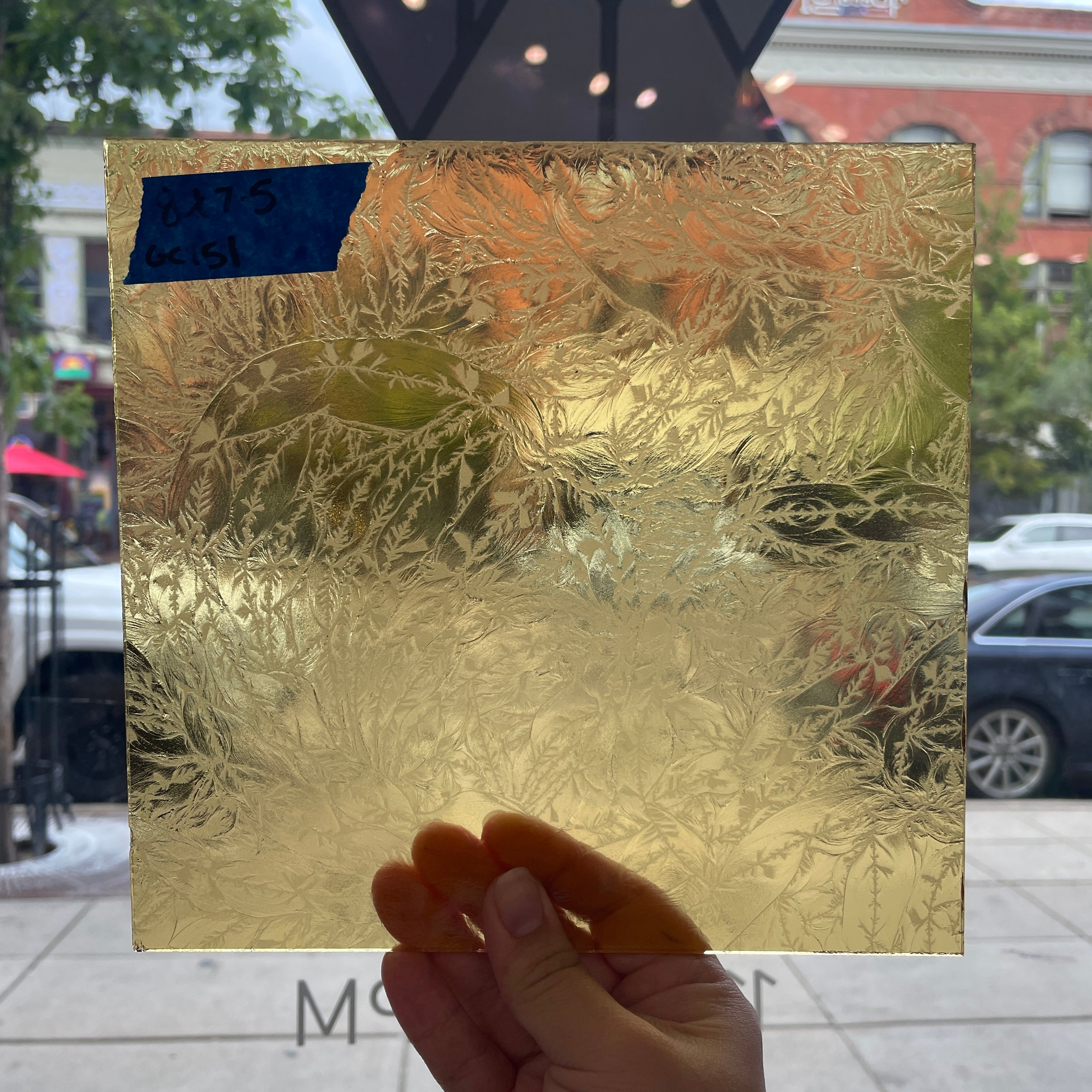 Light Amber Transparent Glue Chip Sheet Glass Colorado Glassworks