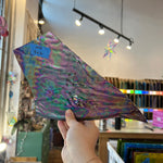 Purple Cathedral Iridescent Ripple Kokomo Sheet Glass Colorado Glassworks 6x5in (KO-91227693)