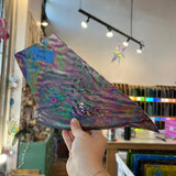 Purple Cathedral Iridescent Ripple Kokomo Sheet Glass Colorado Glassworks 6x5in (KO-91227693)