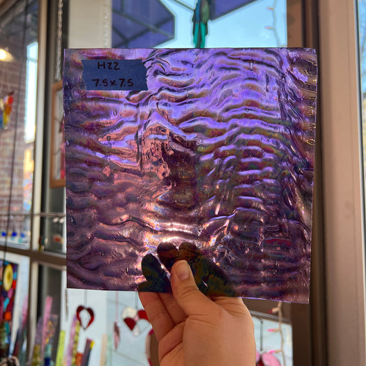 Purple Cathedral Iridescent Ripple Kokomo Sheet Glass Colorado Glassworks