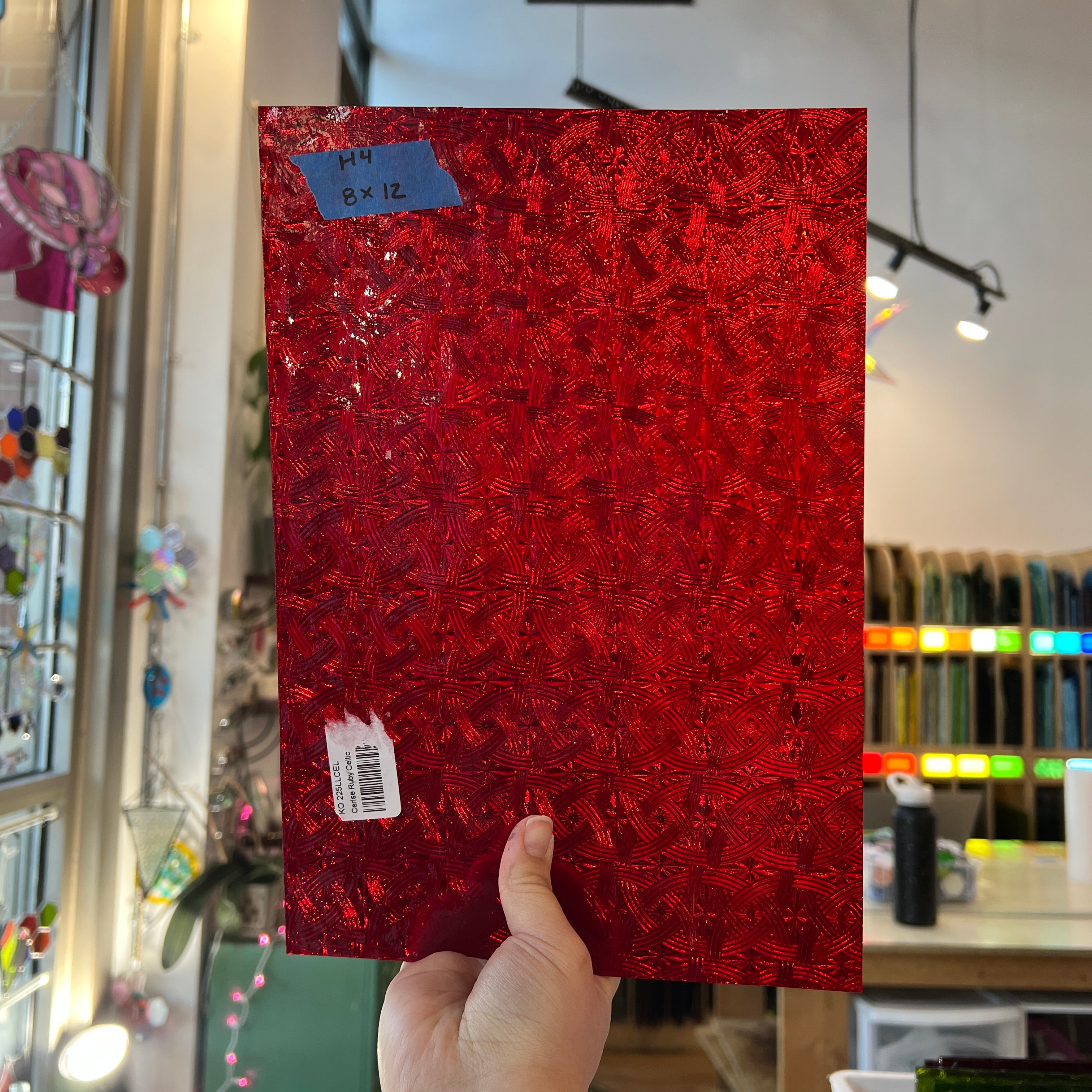 Cerise Ruby Celtic Kokomo Sheet Glass Colorado Glassworks 12x8in (KO-98567725)